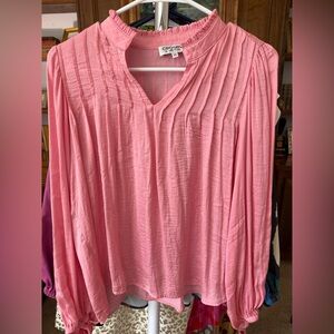 Crosby by Mollie Burch Pink Pleated Women's Top